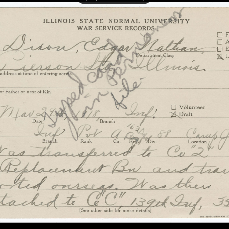 Illinois State Normal University WWI Service Records Collection